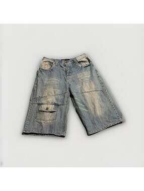 Vintage Rocawear Denim Shorts Baggy Embroidered Pockets Skate Y2K Mens Sz 31(A36